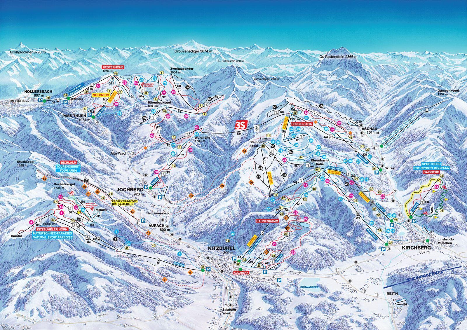 ski resorts kort ski kort (det Vestlige Europa Europa)