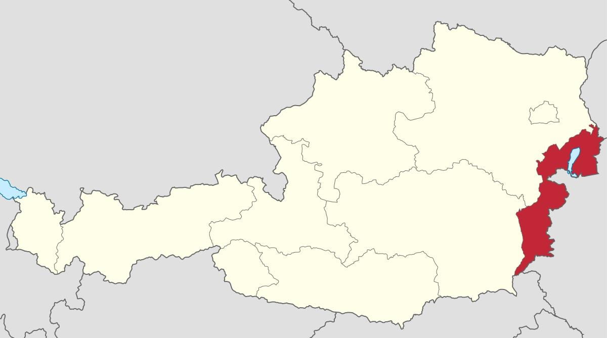 kort over østrig, burgenland