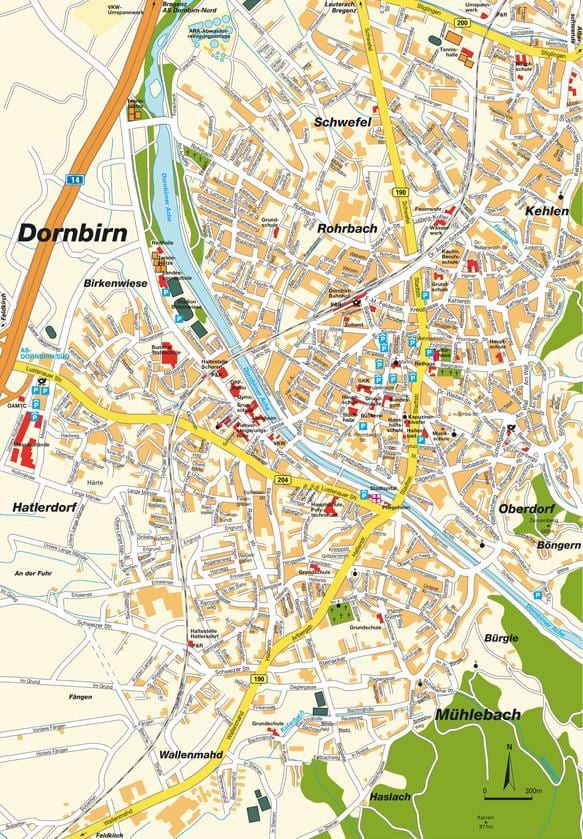 kort over dornbirn i østrig