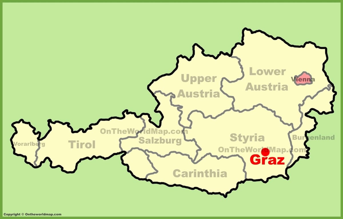 kort i graz, østrig