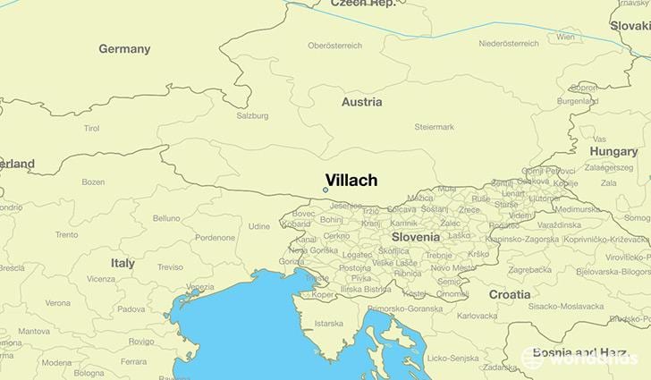 kort over villach, østrig