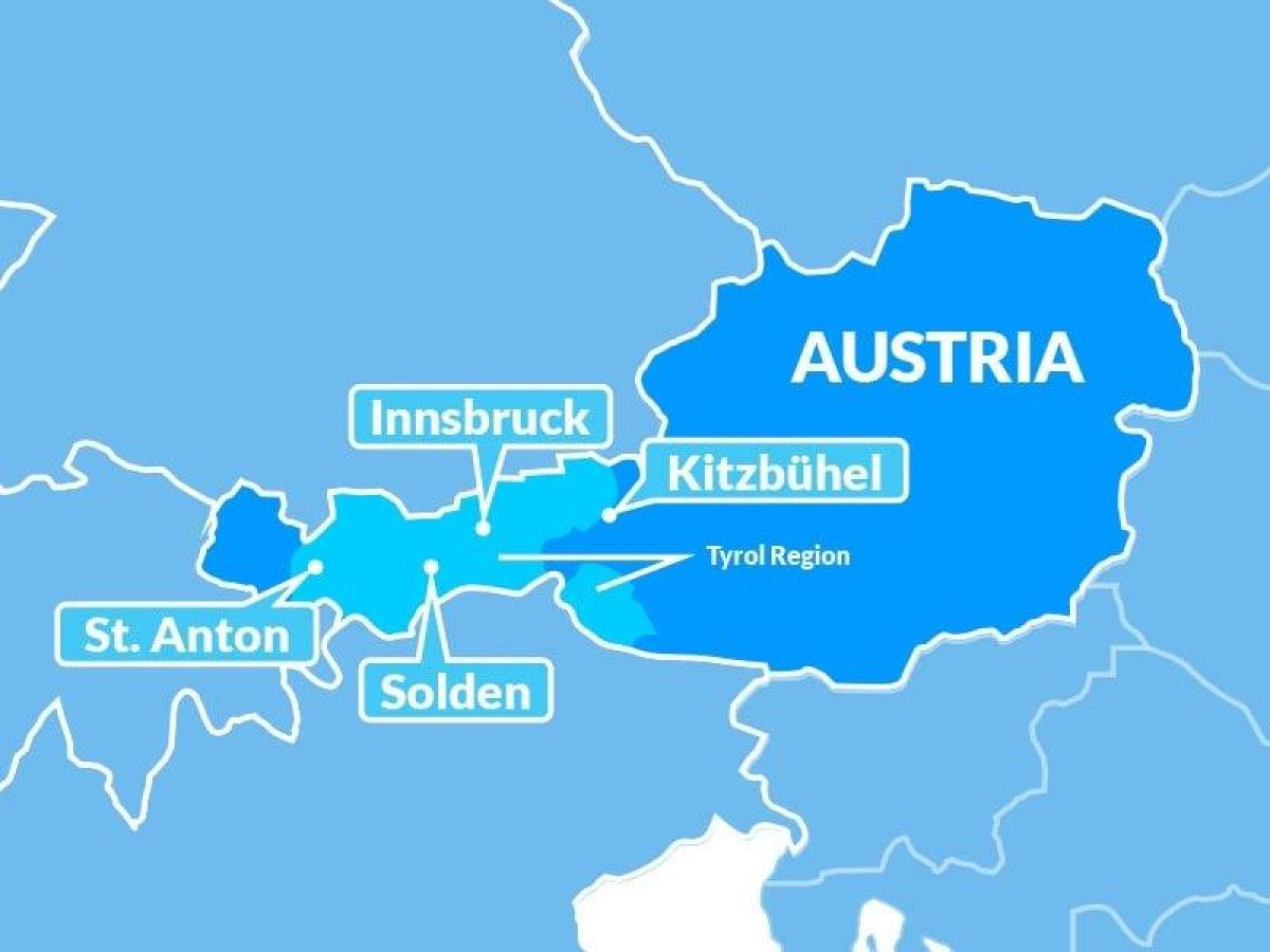 kort af kort over tyrol, østrig
