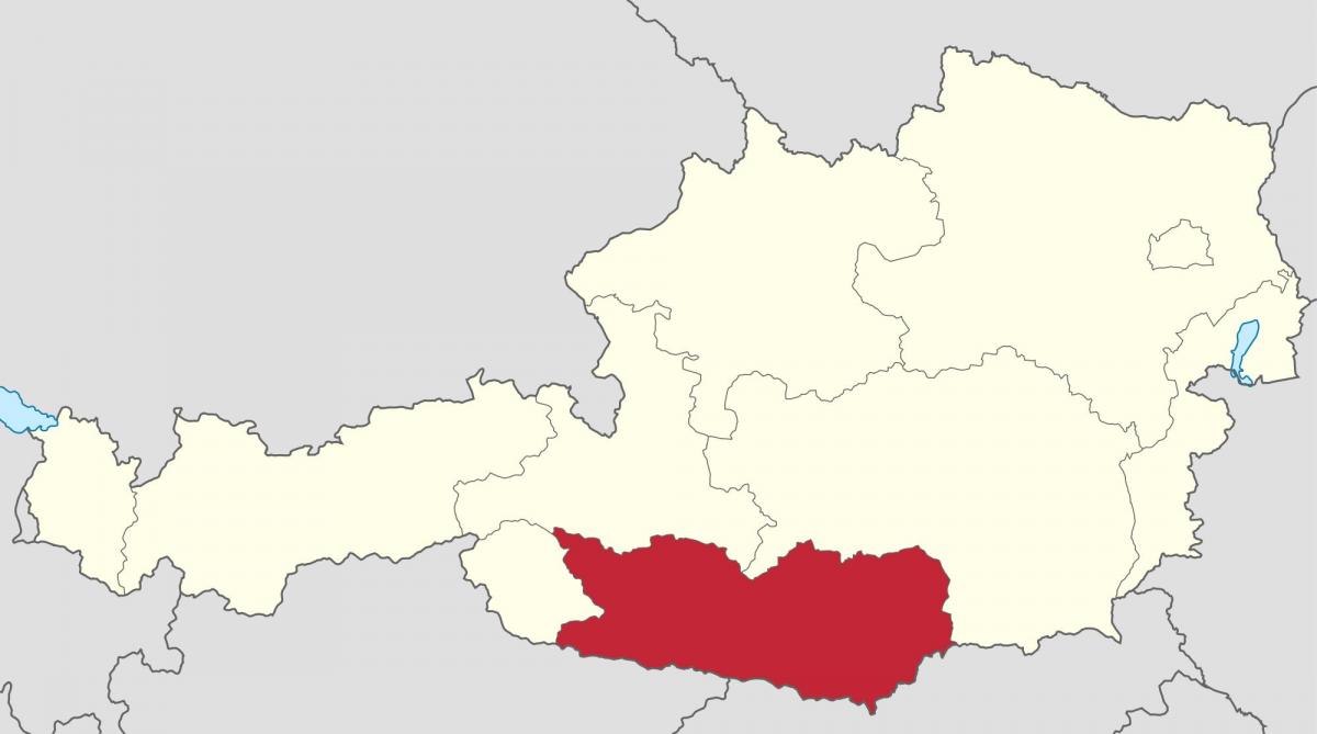 kort over østrig kärnten 