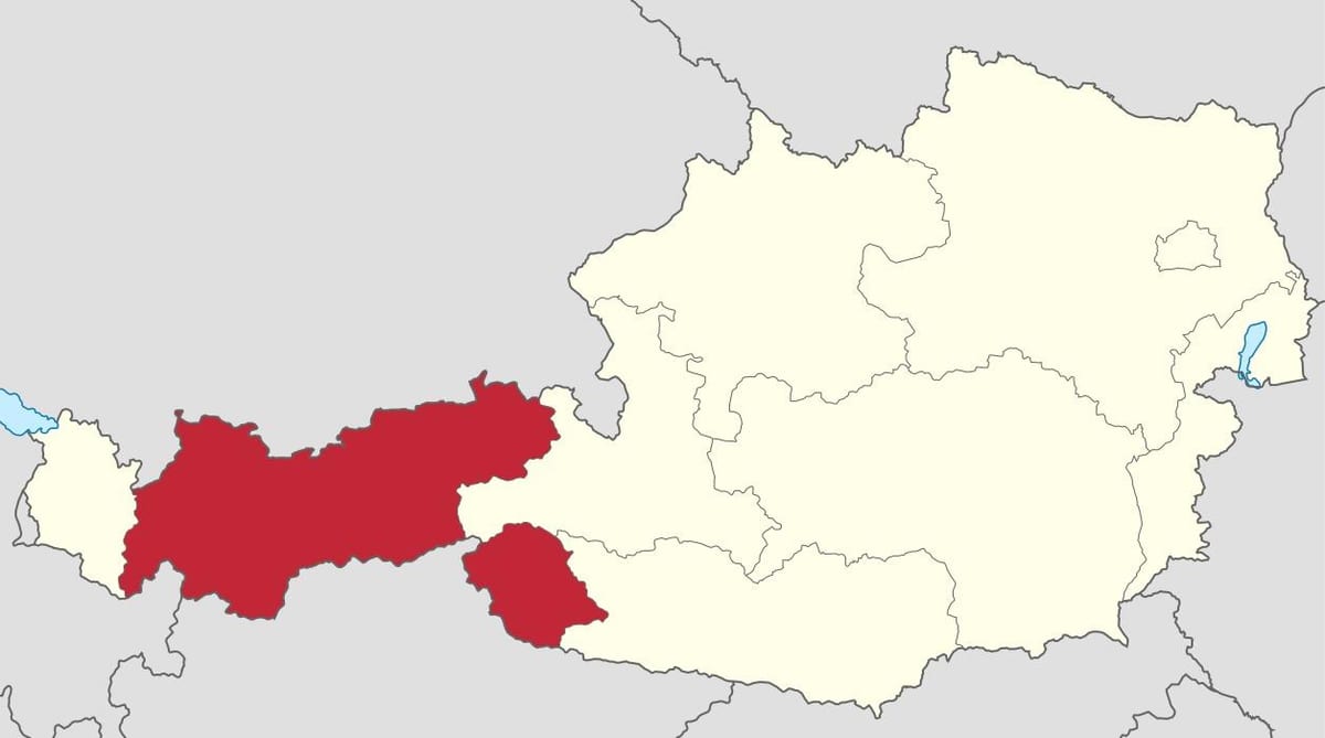 østrig, tyrol kort