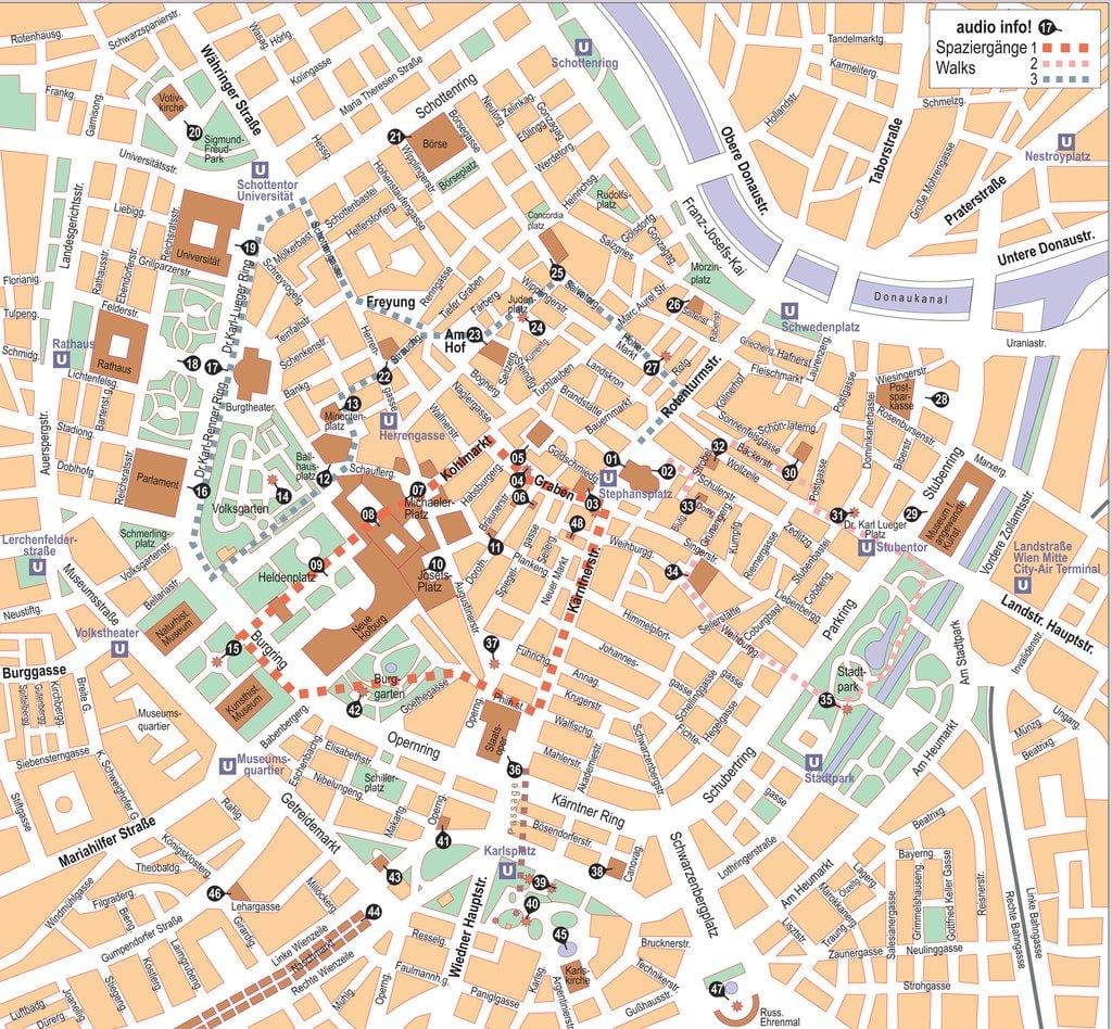 wien østrig city center kort