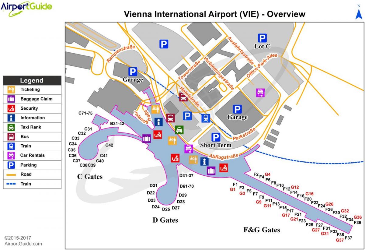 kort over wien lufthavn i østrig