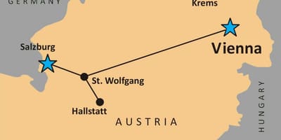Kort af hallstatt i østrig 