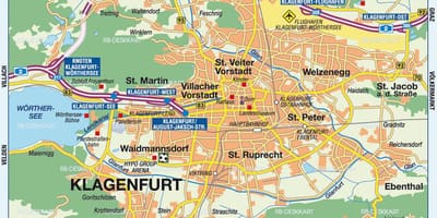 Kort af klagenfurt, østrig