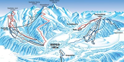 Kort over seefeld, østrig