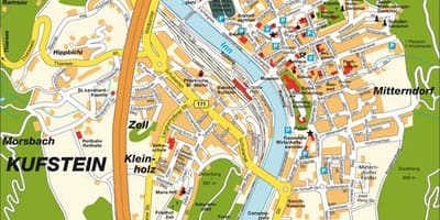 Kort over kufstein, østrig