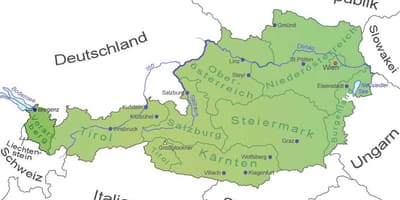 Kort over vorarlberg, østrig