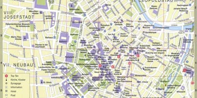 Kort over wien østrig turistattraktioner
