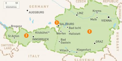Et kort over østrig