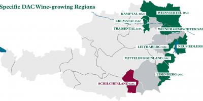 Østrigsk vin-regioner kort